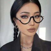 Fannie Cateye  Semi-rimless Acetate Eyeglasses